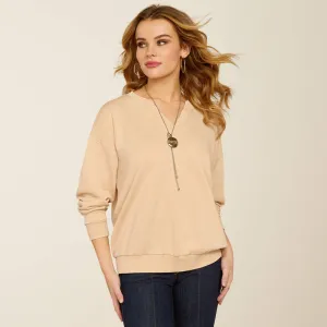 10052557 Women's "Unwind" Sweatshirt in Tannin by Ariat