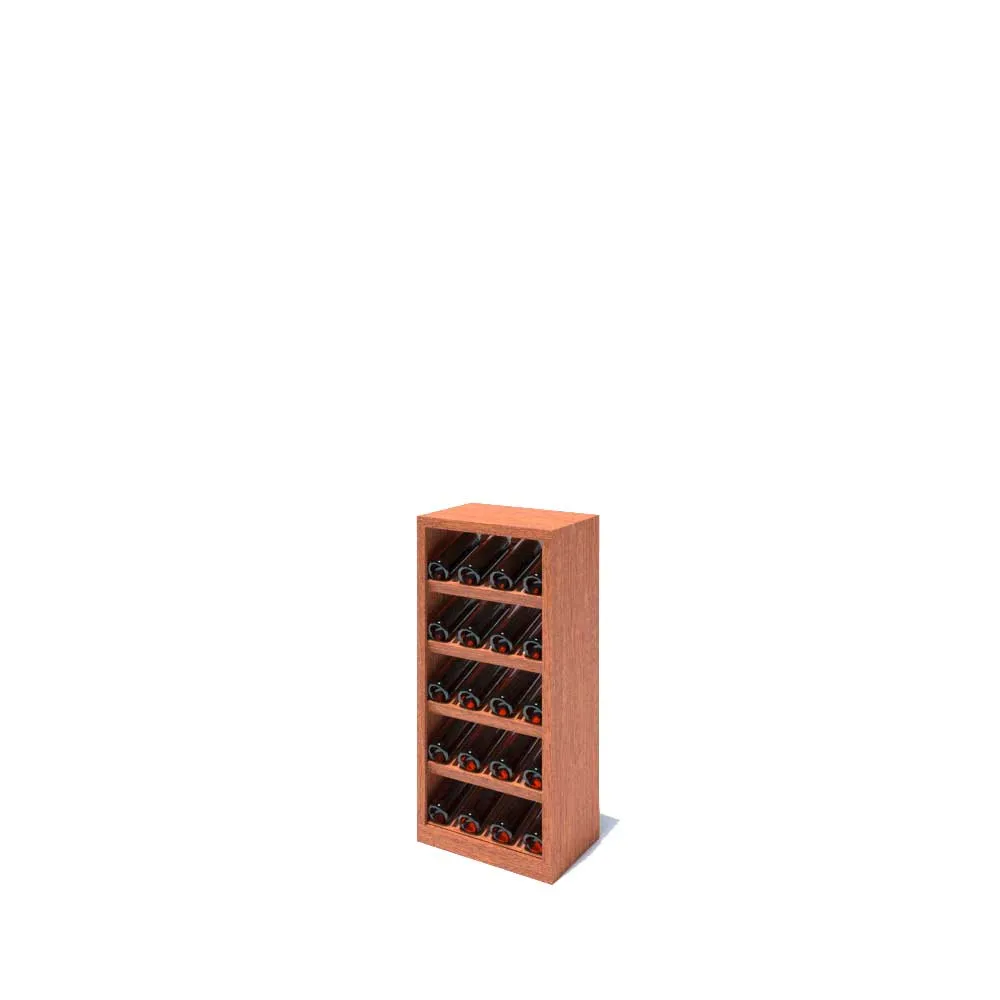 4 Column - 20 Bottle Stacked Display Base Wine Rack