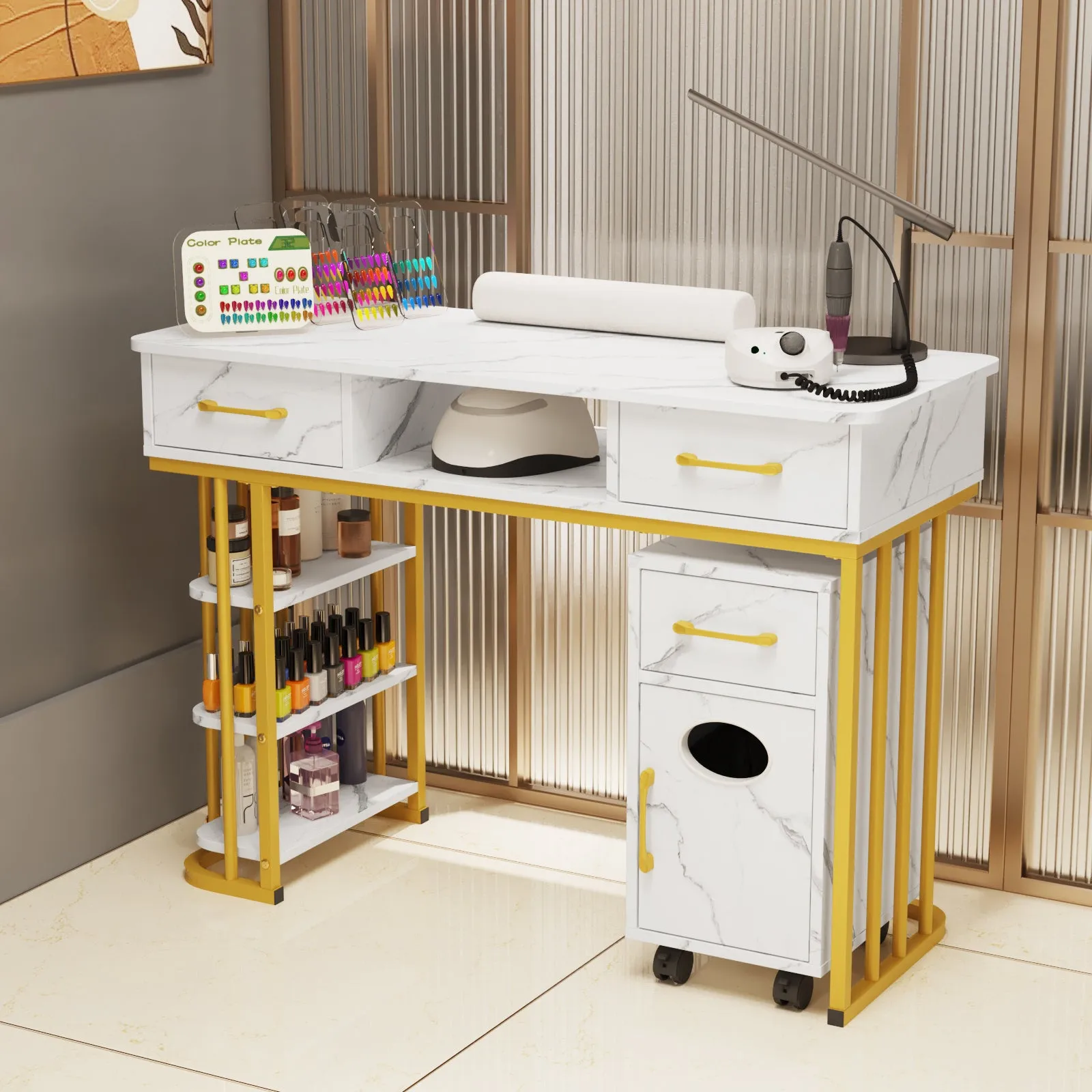 Advwin Manicure Table with Wrist Cushion