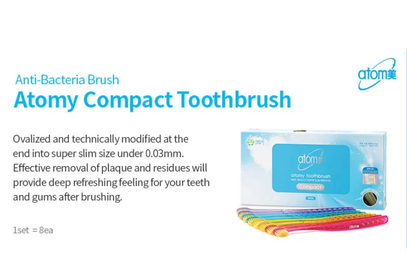 Atomy Toothbrush Compact 8ea Set Kids Womens Dental Healthy Oral Care