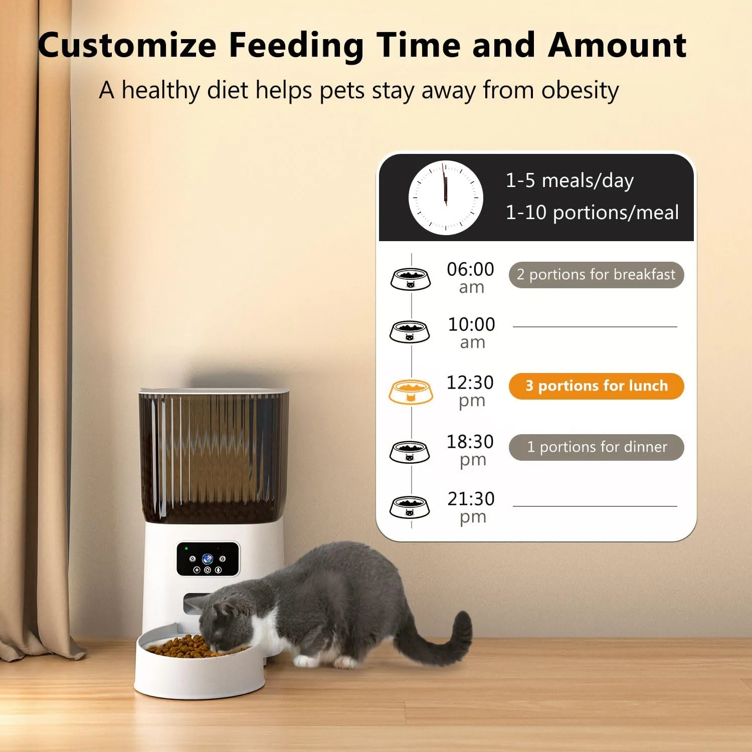 Automatic Cat Feeder with Camera Cat Food Dispenser for Remote Feeding Smart Pet Feeder for Cats and Dogs with App Control Sandpoy