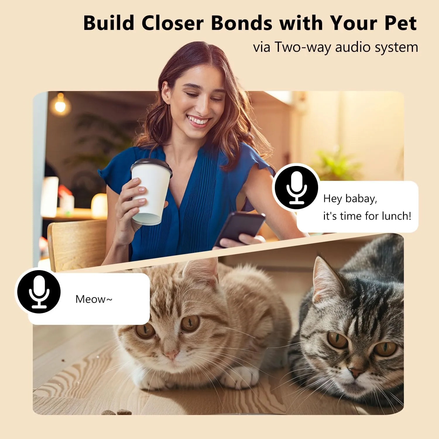 Automatic Cat Feeder with Camera Cat Food Dispenser for Remote Feeding Smart Pet Feeder for Cats and Dogs with App Control Sandpoy