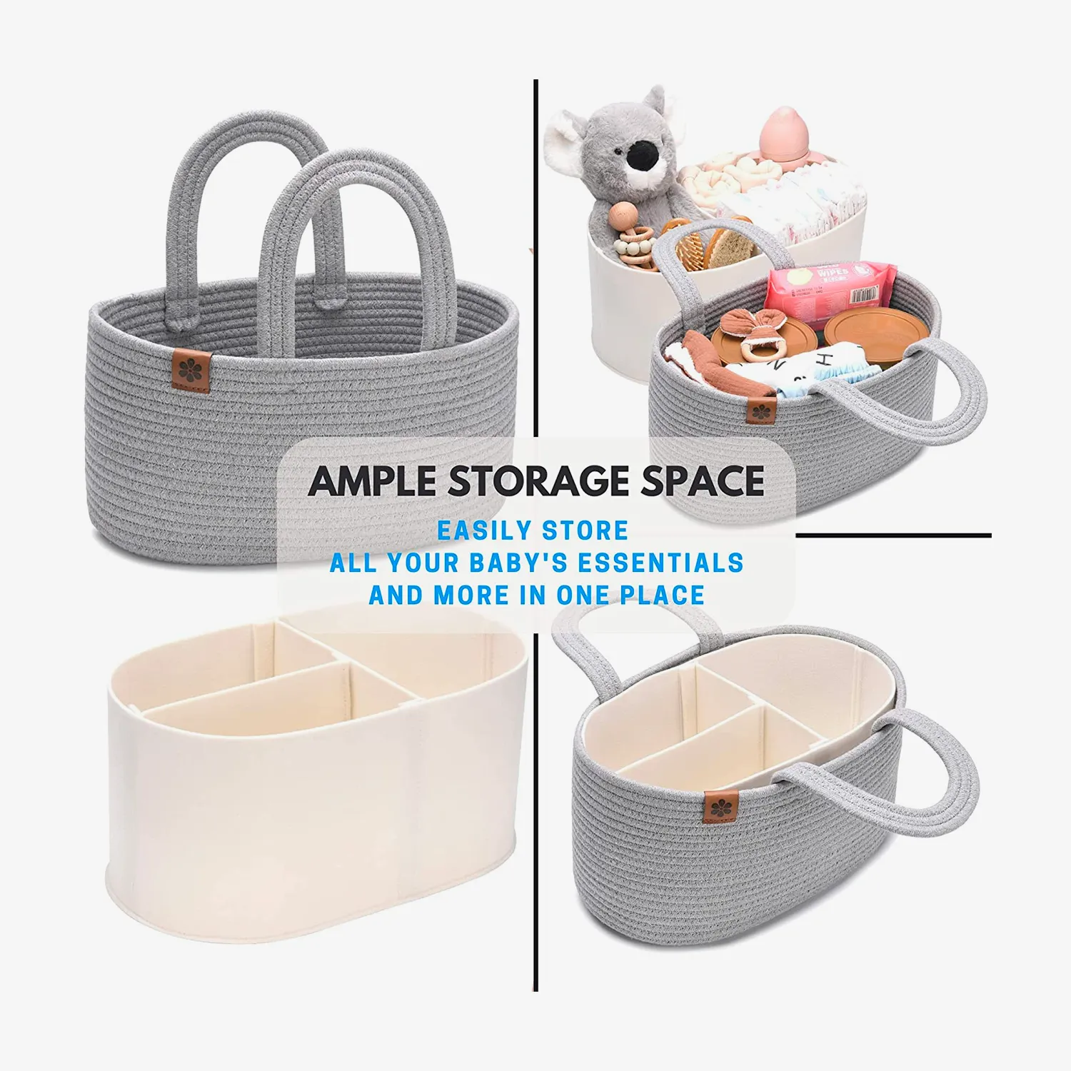 Baby Diaper Caddy Organizer - Cool Gray