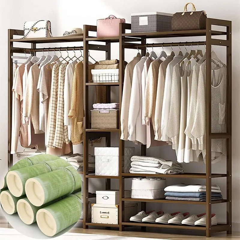 Bamboo Wardrobe Clothes Rack Wardrobe Organiser