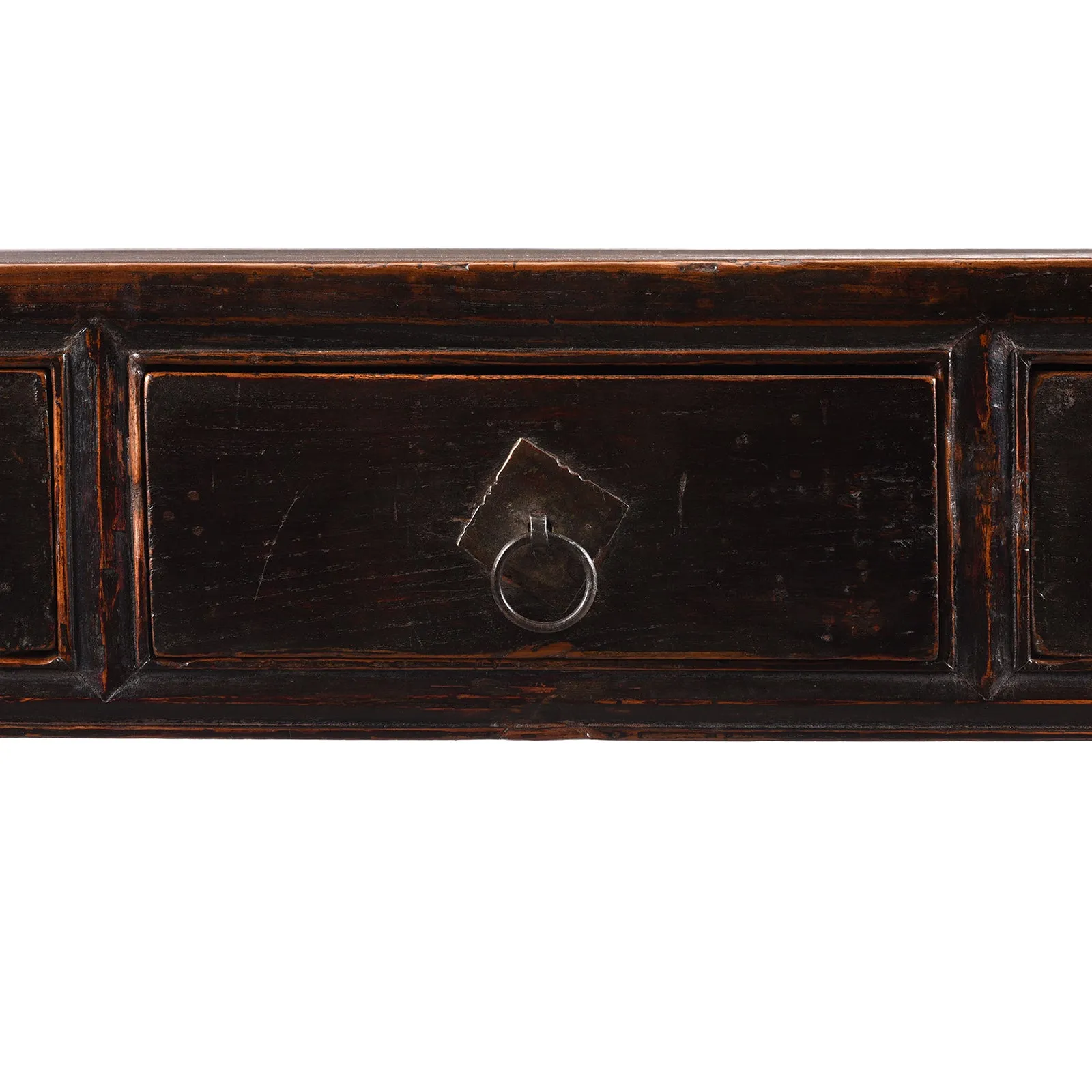 Black 3 Drawer Kneehole Desk  From Shanxi - 19th Century