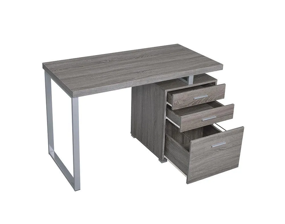 Brennan Desk - 3-drawer Brennan Office Desk Weathered Grey