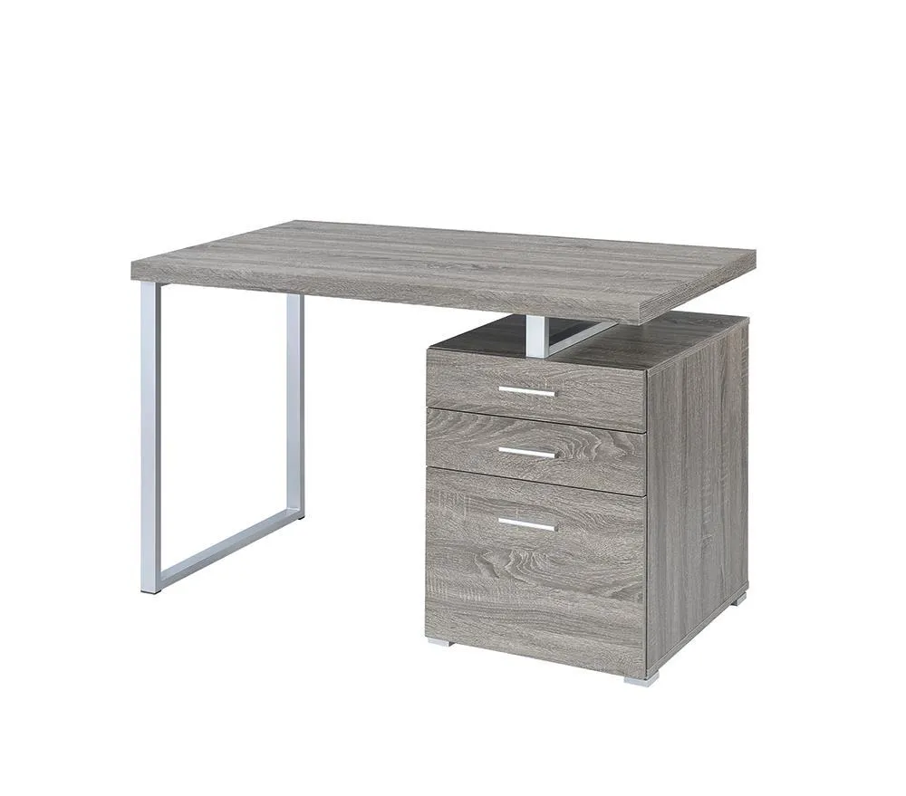 Brennan Desk - 3-drawer Brennan Office Desk Weathered Grey