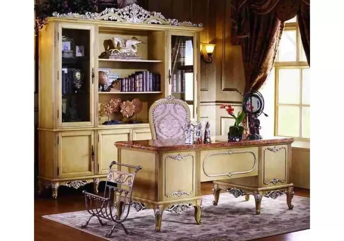 Classic Wooden Carving Office Desk