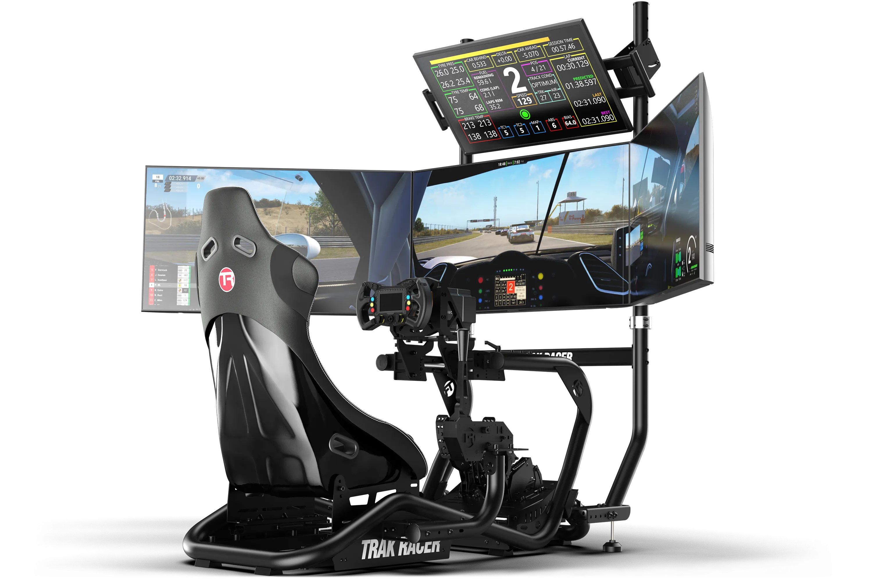 Cockpit-Mounted Quad Monitor Stand for Trak Racer TR8 PRO