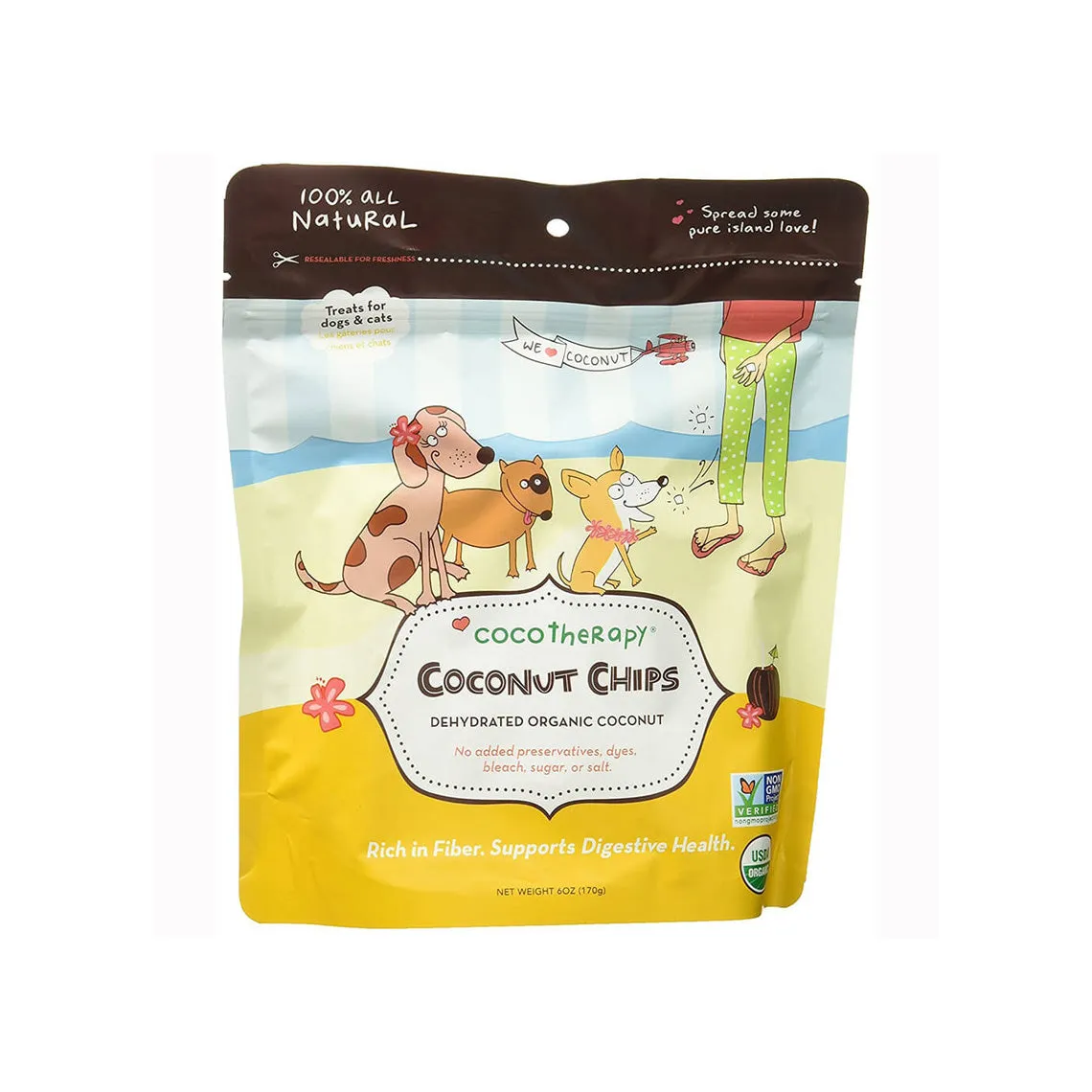 CocoTherapy Dehydrated Organic Coconut Chips for Dogs