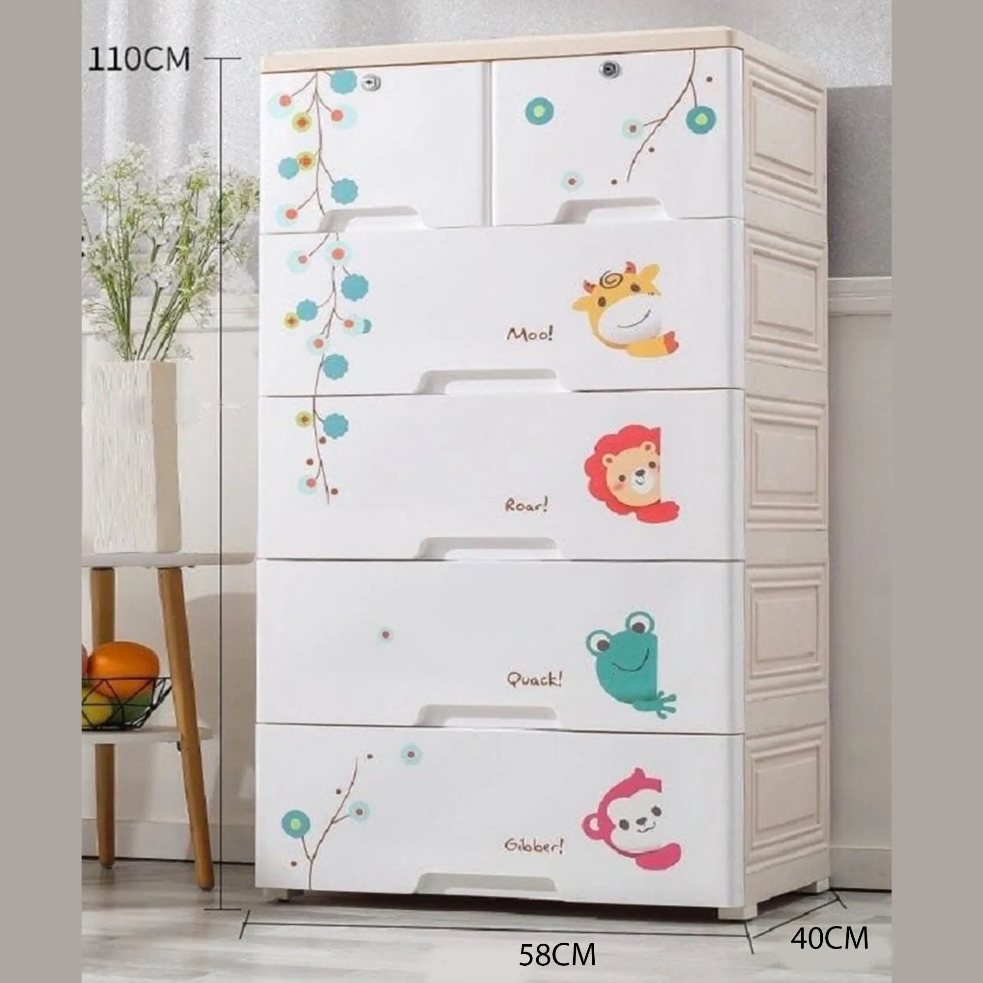 Collapsible Kids Clothing Wardrobe |Owl Print |Portable Waterproof Multipurpose Storage /Adjustable Almirah for Babies