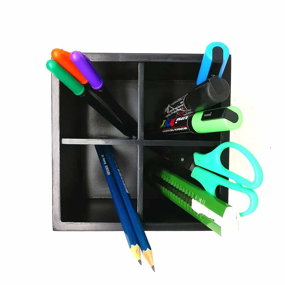 Desk Organizer For Stationery -  Colorful Hoirizontal Lines