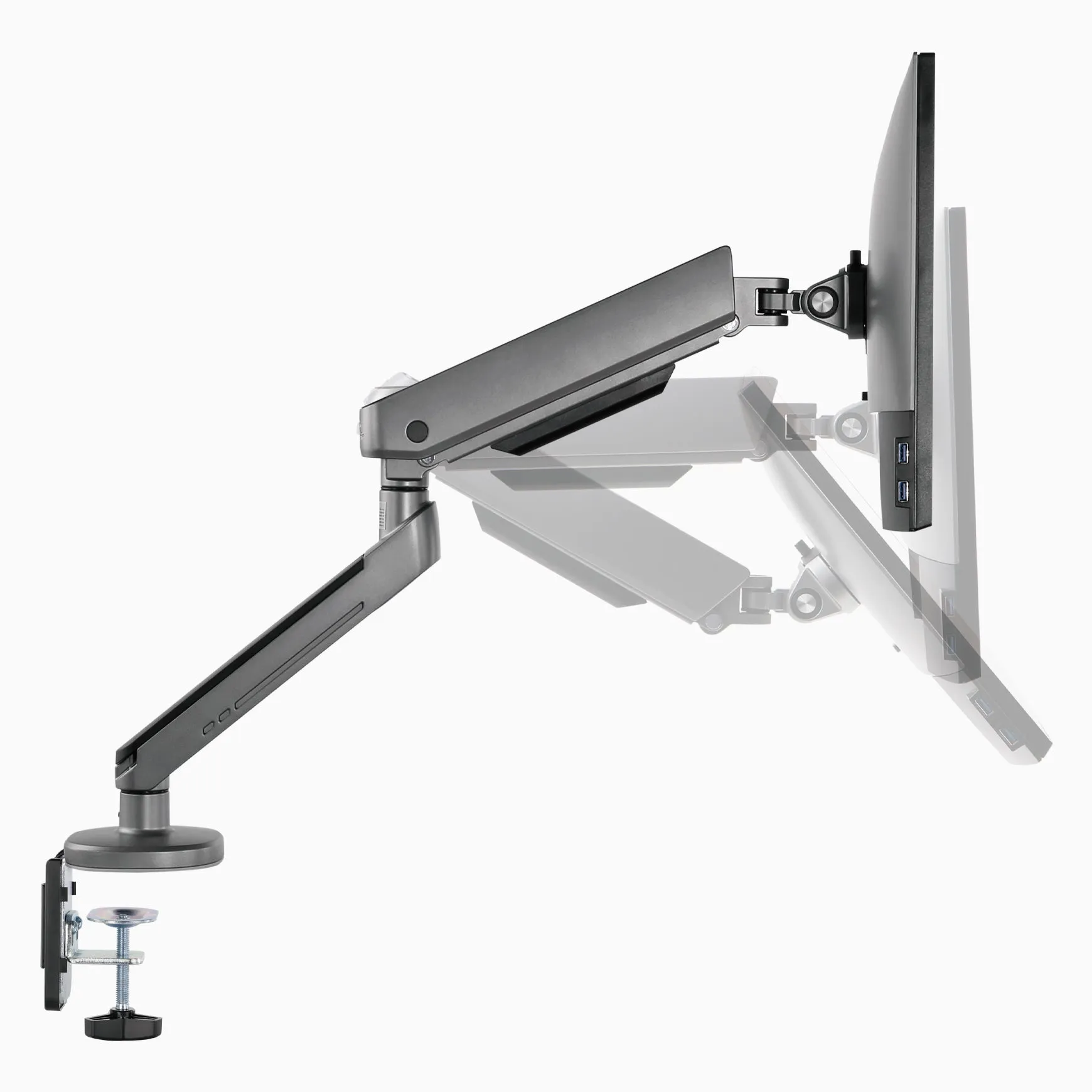 Desky Single LED Monitor Arm