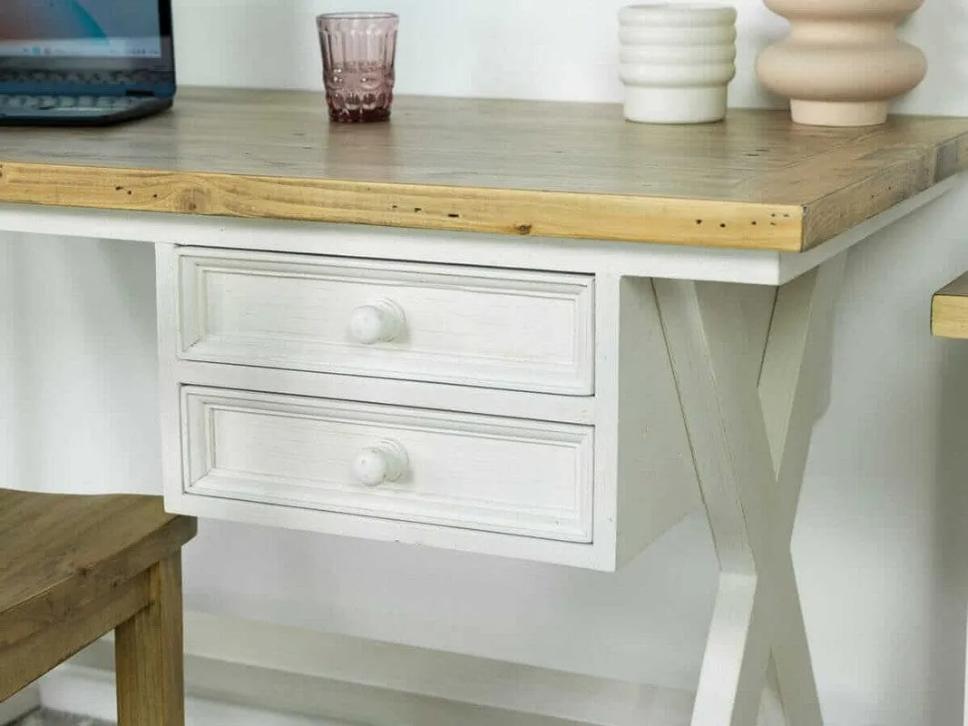 Dove Painted Cross Leg Desk