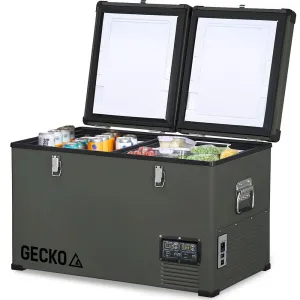 Dual Zone 92L Portable Fridge/Freezer, SECOP Compressor, Gecko