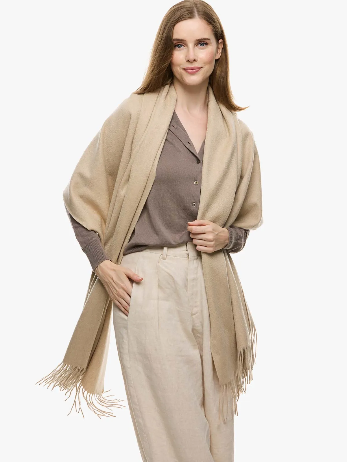 Ecru Cashmere Wrap