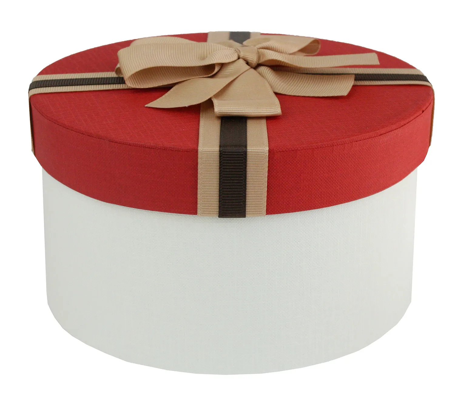 Elegant Cream/Red Gift Boxes - Set of 3 (Sizes Available)