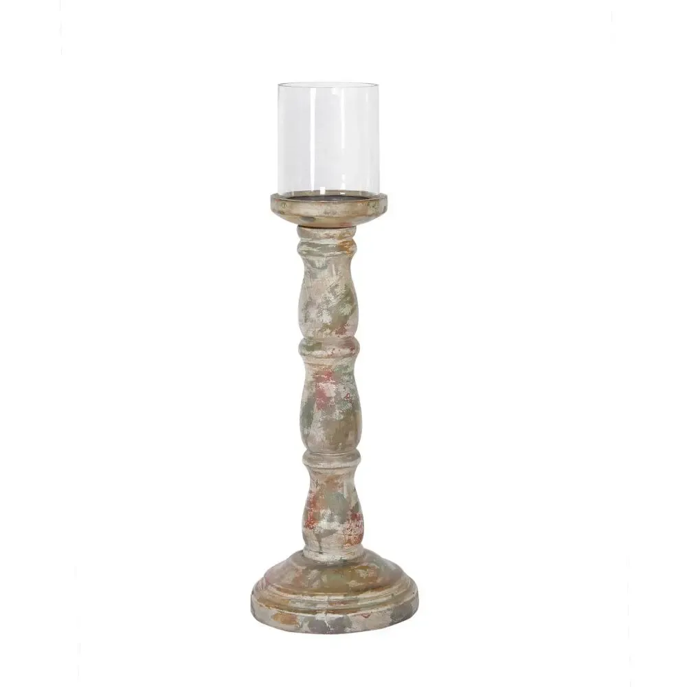 Ellie Rustic White Candle Holder