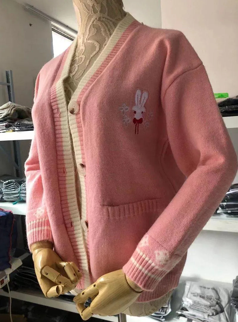 Embroidered Rabbit Cardigan: Stylish cardigan for all occasions