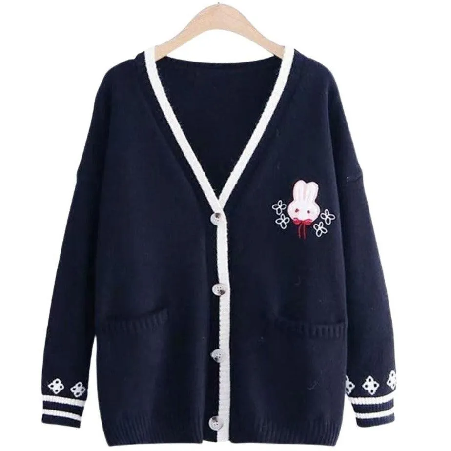 Embroidered Rabbit Cardigan: Stylish cardigan for all occasions