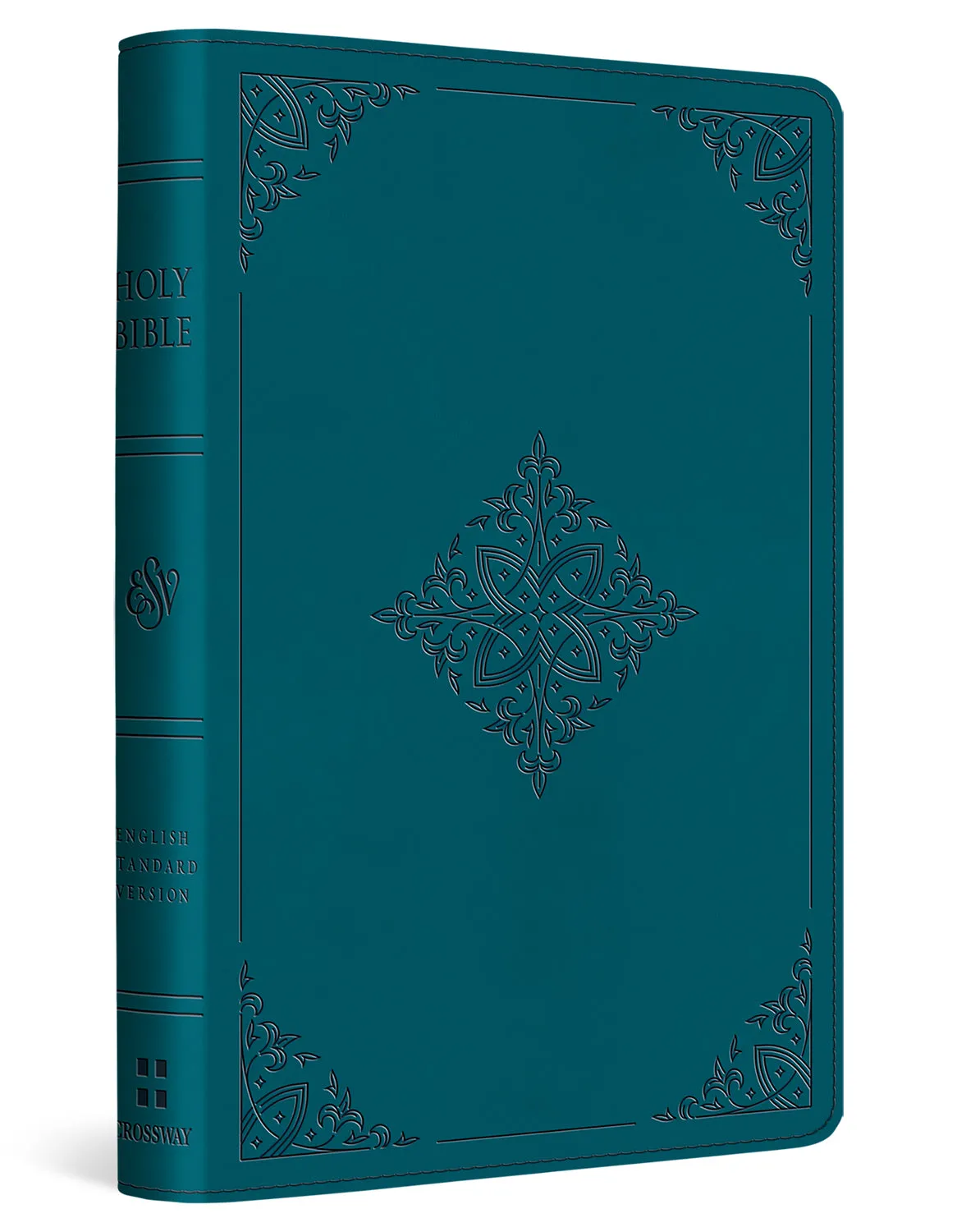 ESV Compact Bible (Trutone, Deep Teal, Fleur-De-Lis Design)