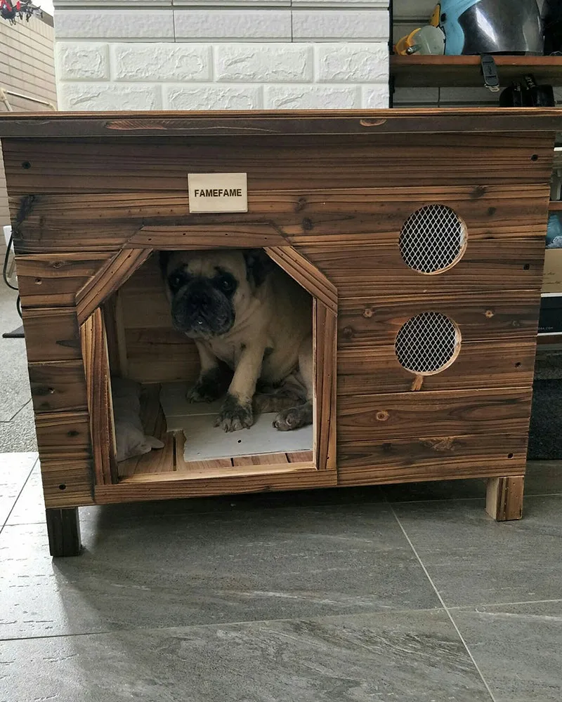 FAMEFAME kennel, fine wooden house kennel, natural wood