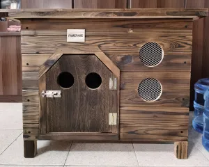 FAMEFAME kennel, fine wooden house kennel, natural wood