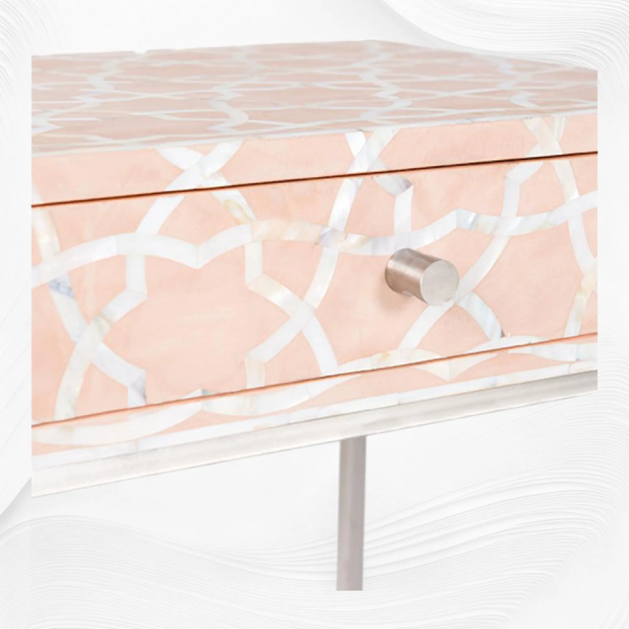 Fez Mother Of Pearl Inlay Console Pale Pink