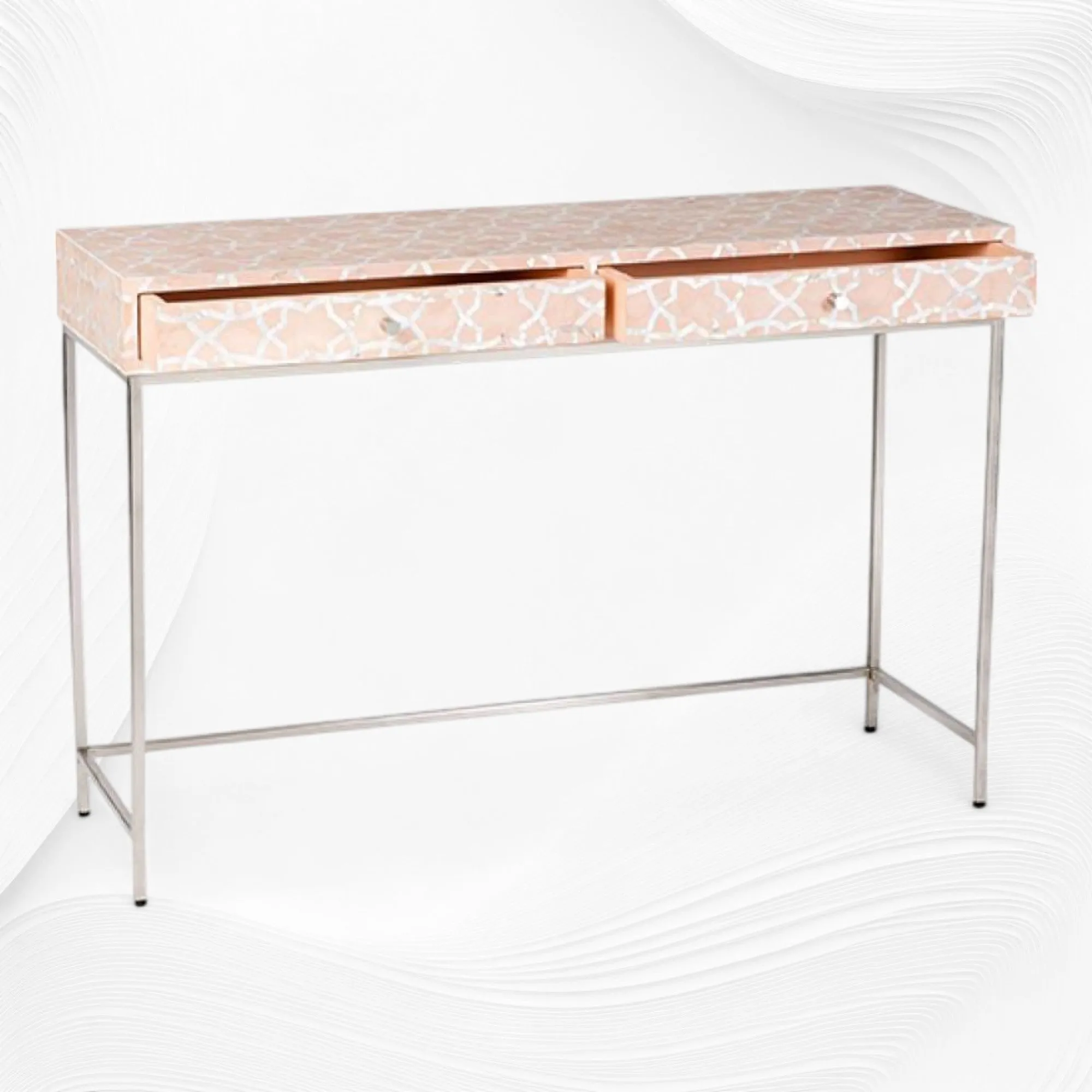 Fez Mother Of Pearl Inlay Console Pale Pink