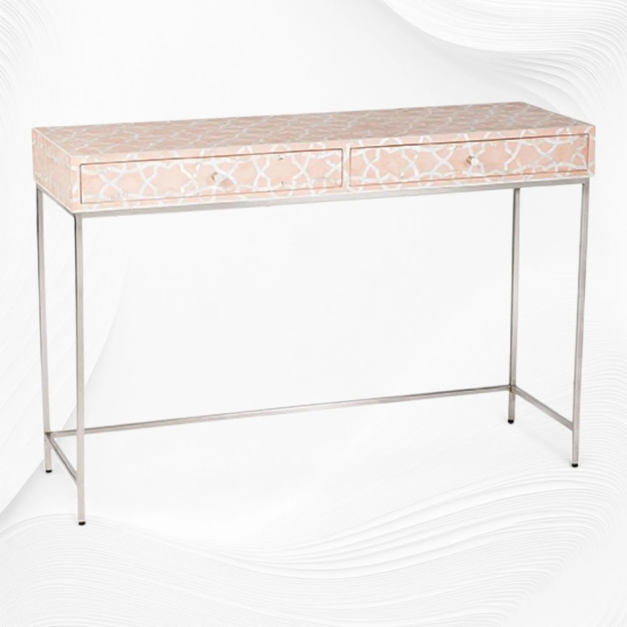 Fez Mother Of Pearl Inlay Console Pale Pink