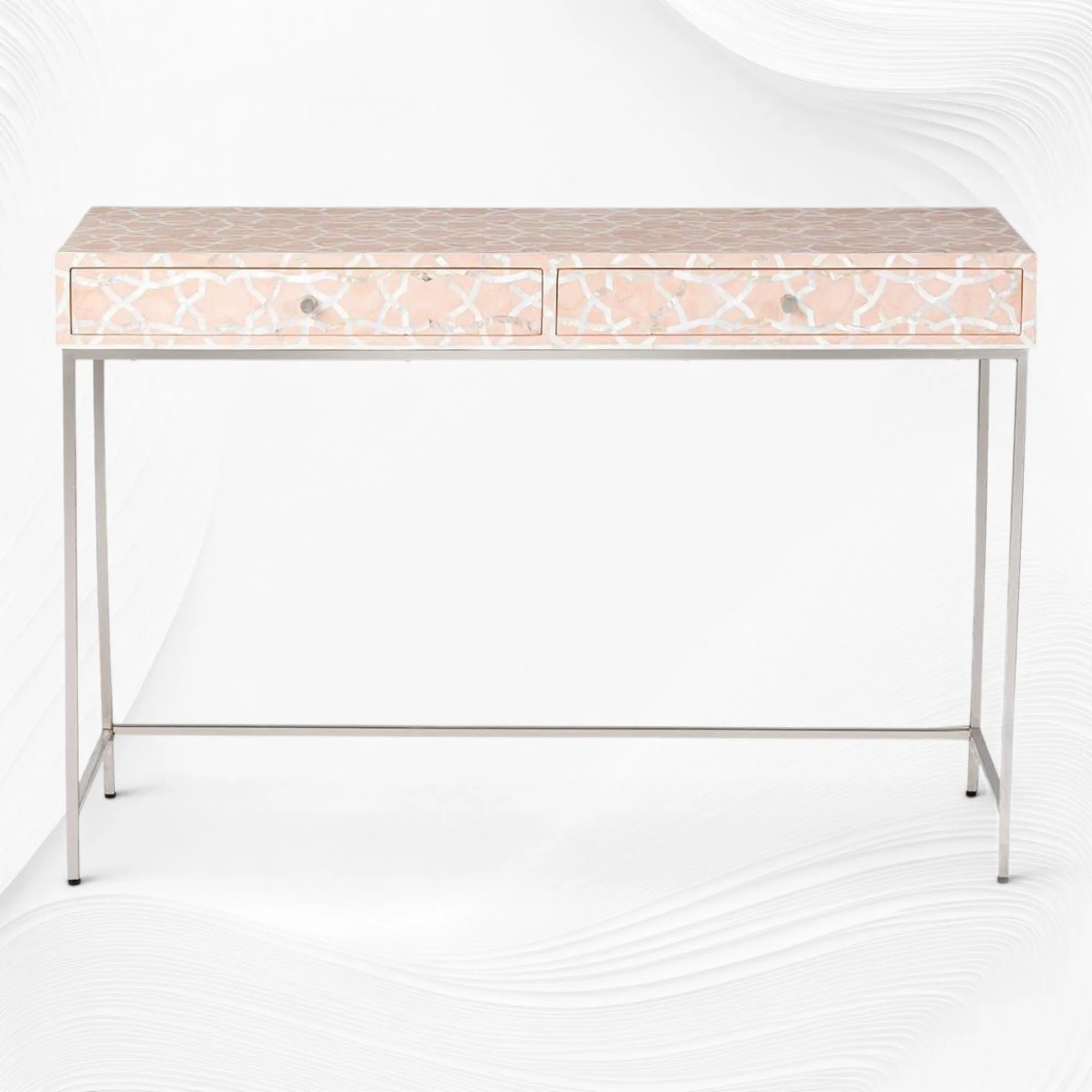 Fez Mother Of Pearl Inlay Console Pale Pink