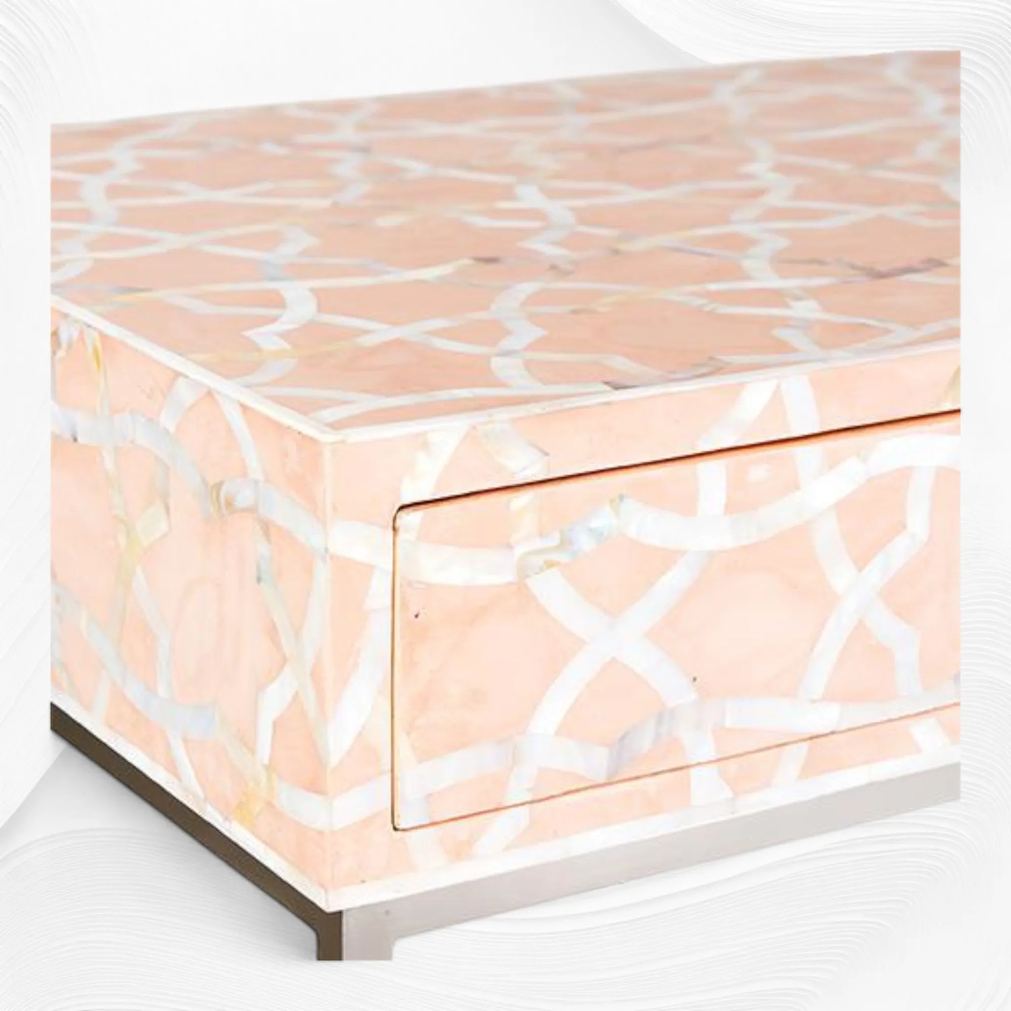 Fez Mother Of Pearl Inlay Console Pale Pink