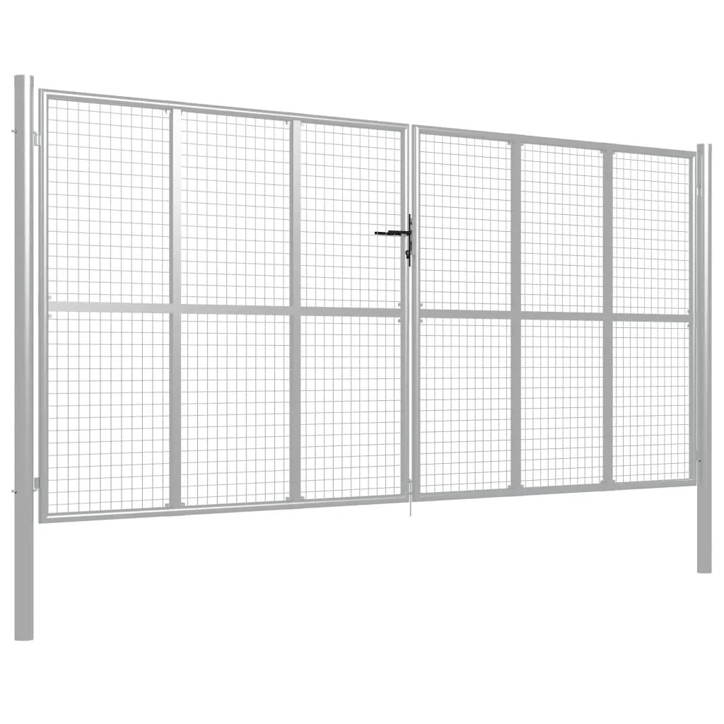 Garden Gate Galvanised Steel 415x250 cm Silver