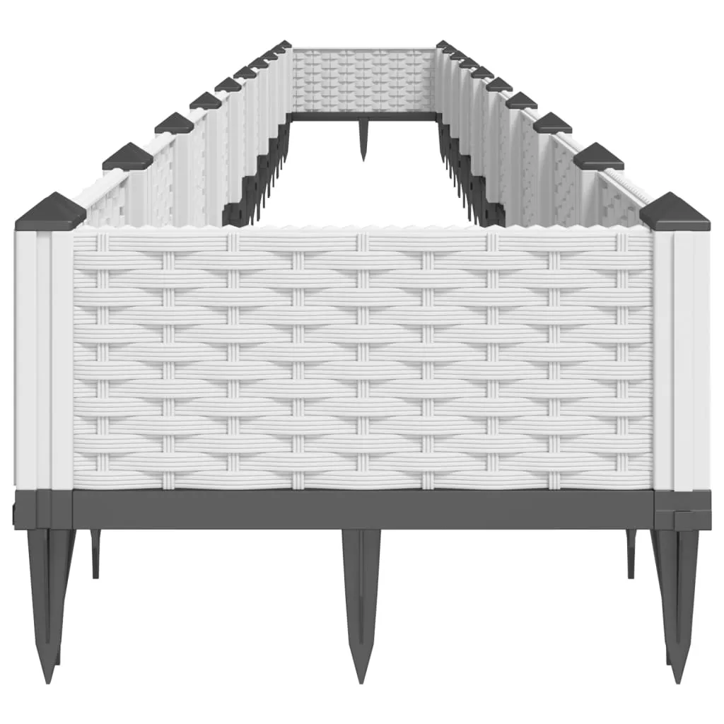 Garden Planter with Pegs White 362.5x42.5x28.5 cm PP