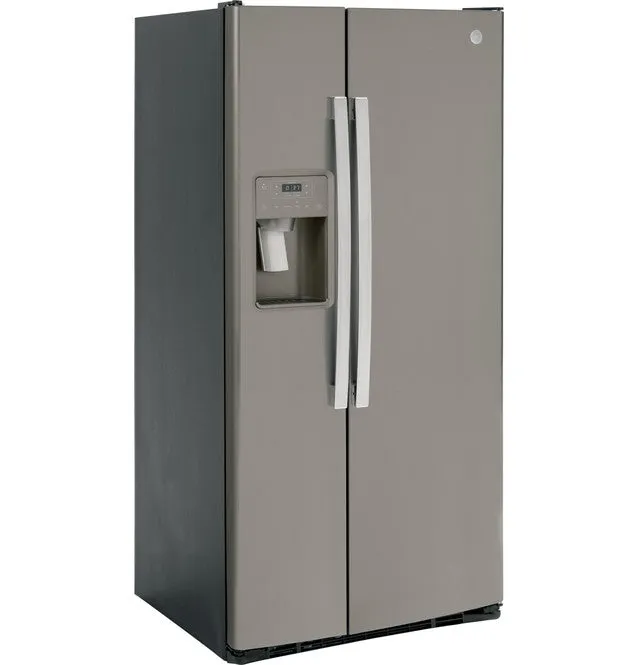 GE GSS23GMPES 23.0 Cu. Ft. Side-By-Side Refrigerator in Fingerprint Resistant Slate