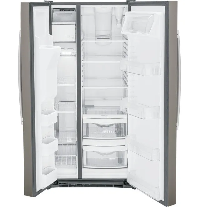 GE GSS23GMPES 23.0 Cu. Ft. Side-By-Side Refrigerator in Fingerprint Resistant Slate