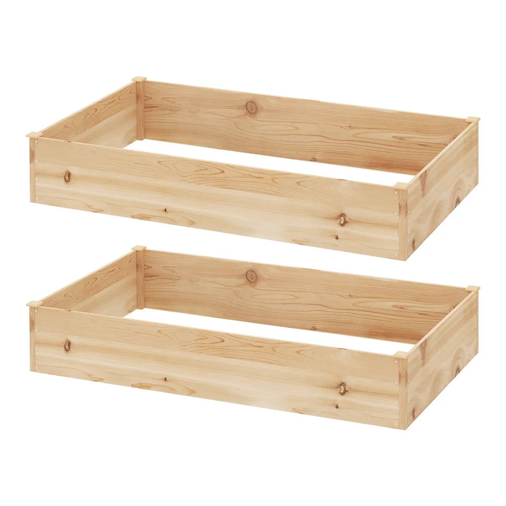 Greenfingers Garden Bed Raised 2x Wooden Planter Box Vegetables 150x90x30cm