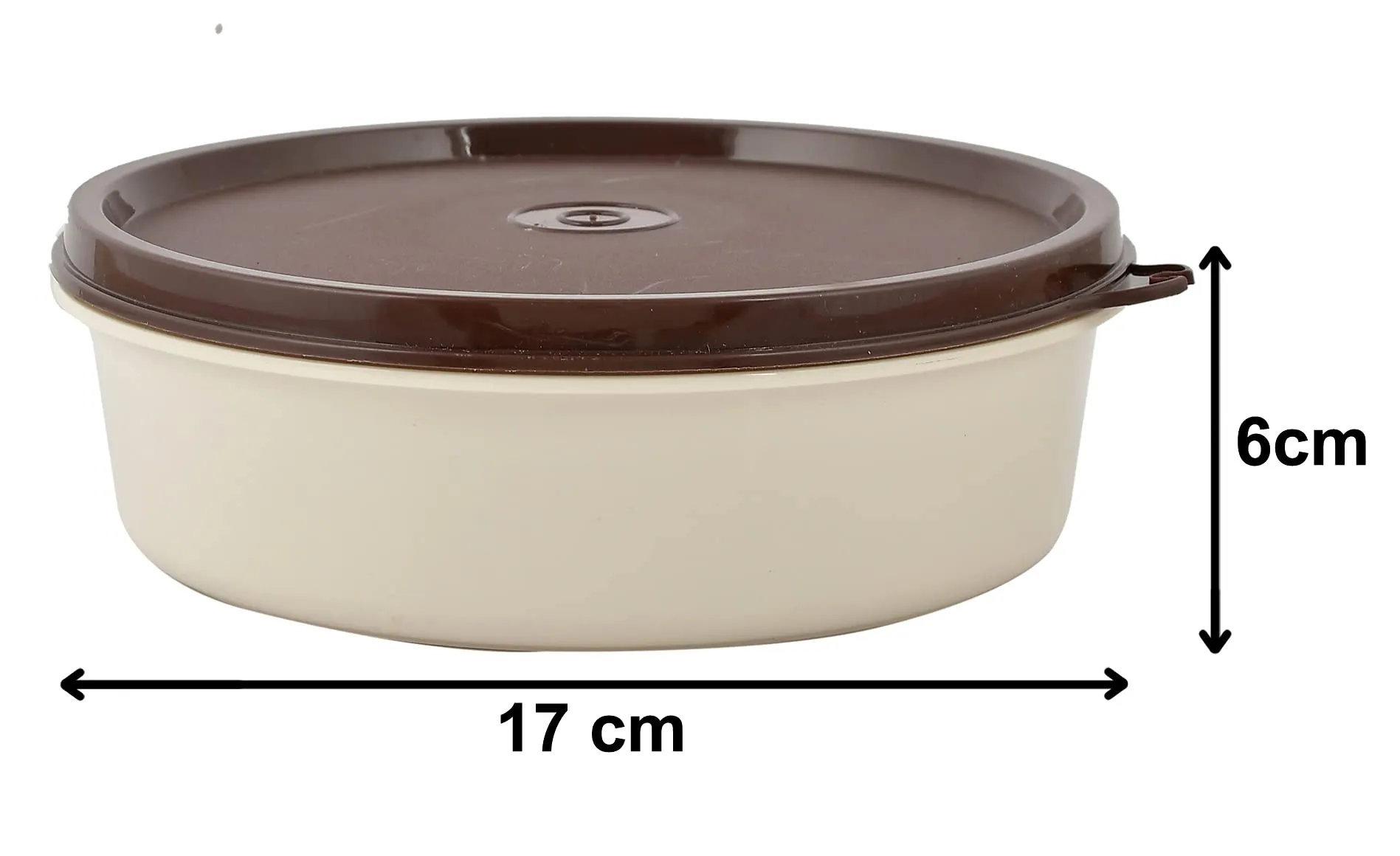 Heart Home Microwave Safe Inner Steel Lunch Container, 800ml (Cream & Brown)-HS42KUBMART25136