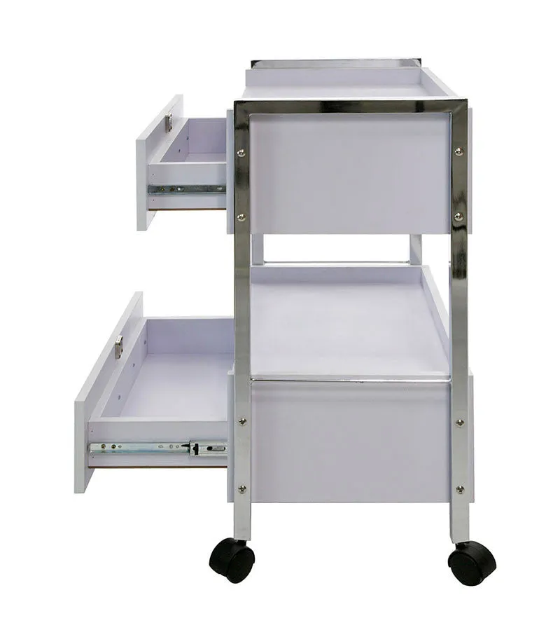 Heavy Duty Spa Trolley Cart with Double Drawers