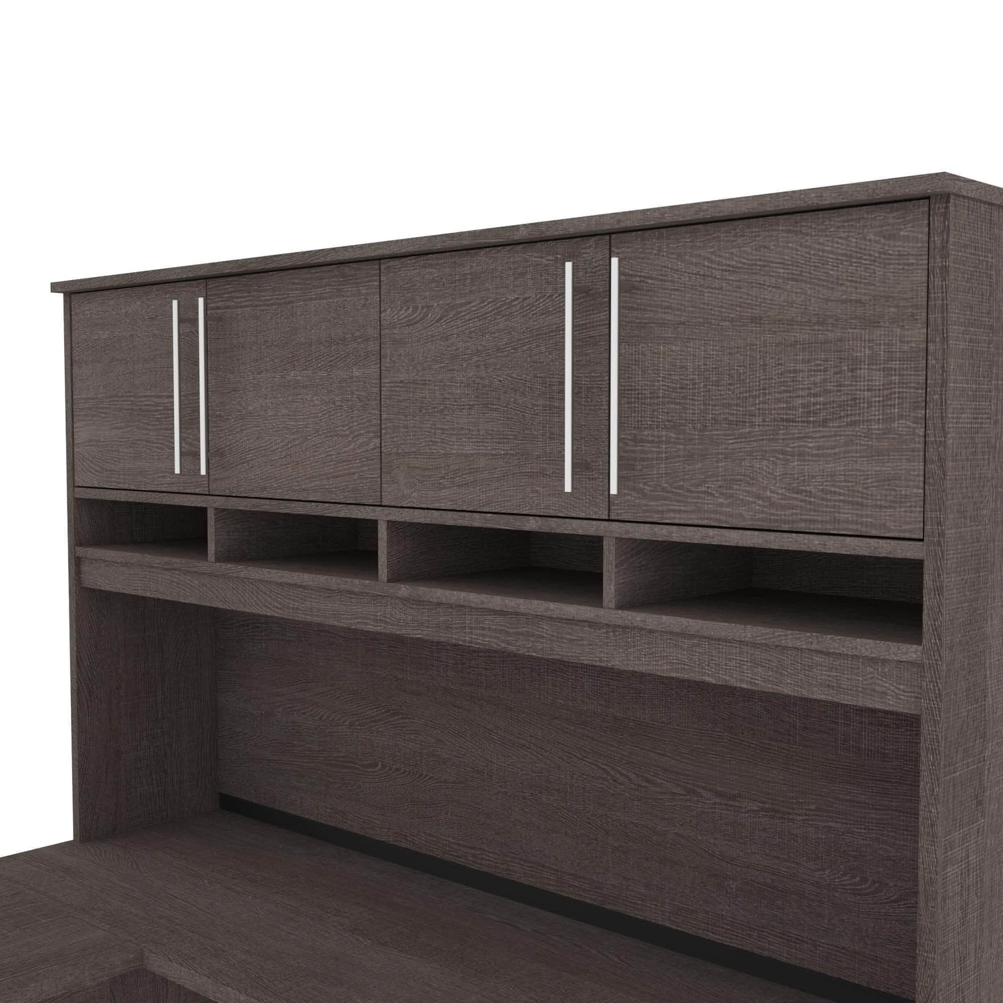 Innova U-Shaped or L-Shaped Desk with Hutch - Bark Grey