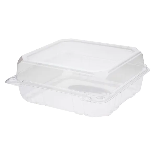 Karat 8''x8'' PET Plastic Hinged Containers - 250 pcs