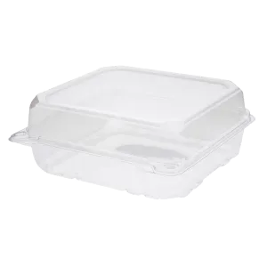 Karat 8''x8'' PET Plastic Hinged Containers - 250 pcs