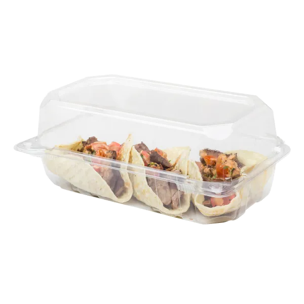 Karat 9" x 5" PET Plastic Hinged Containers - 250 pcs