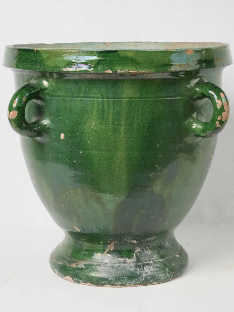 Large Antique Green Castelnaudary Planter w/ 4 Handles 20"