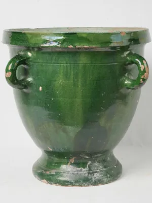 Large Antique Green Castelnaudary Planter w/ 4 Handles 20"