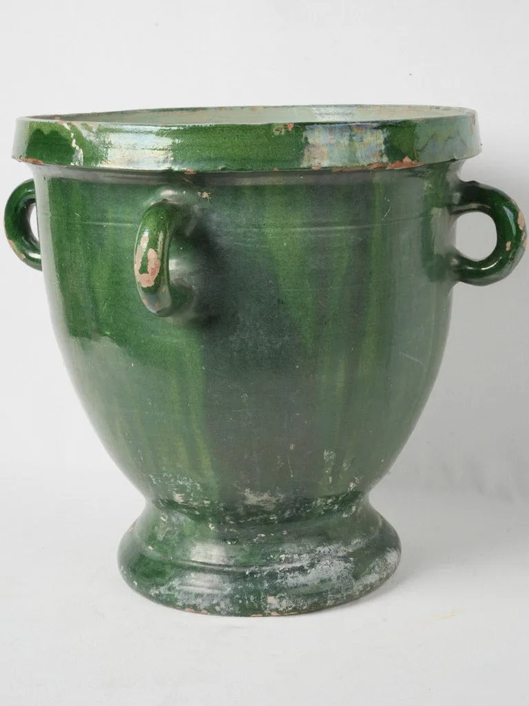 Large Antique Green Castelnaudary Planter w/ 4 Handles 20"