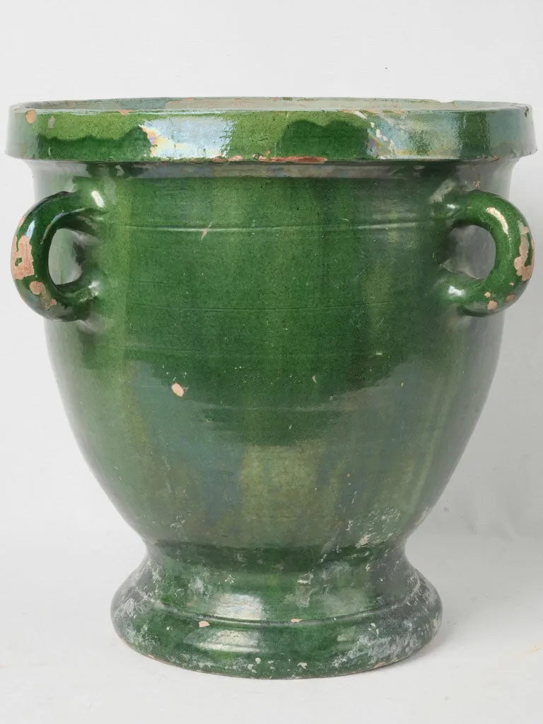 Large Antique Green Castelnaudary Planter w/ 4 Handles 20"