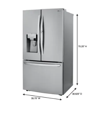 LG 29.7 cu. ft. Smart French Door Refrigerator, Door-In-Door, Dual Ice Makers with Craft Ice in PrintProof Stainless Steel