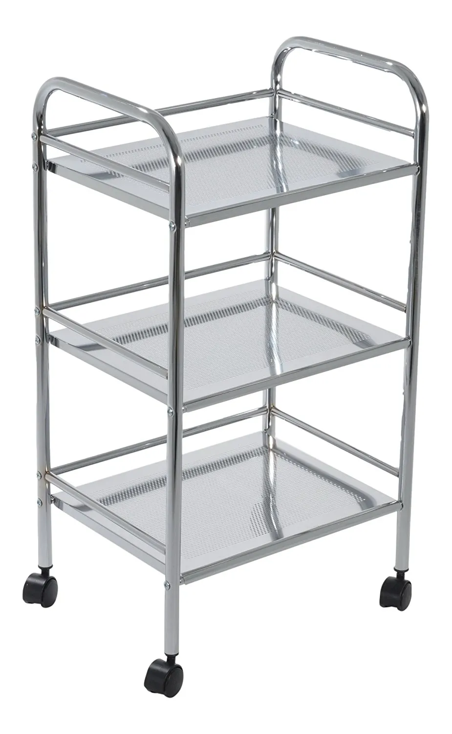 Lucy 3 Tier Storage Trolley for Hair Salon/Office/Bathroom-Silver