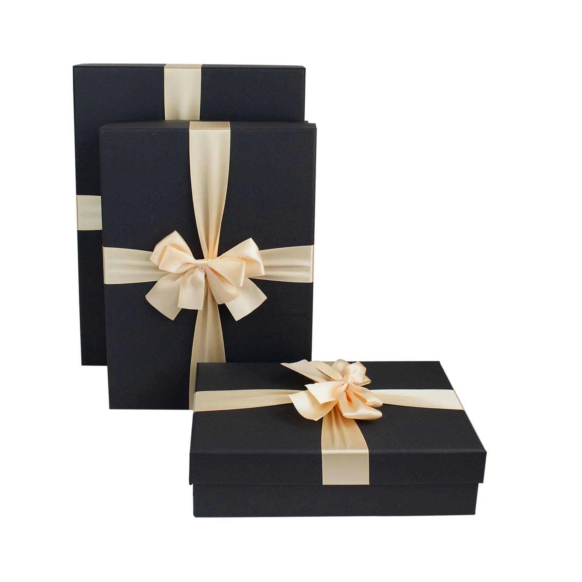 Luxury Black Gift Boxes - Set of 3 (Sizes Available)